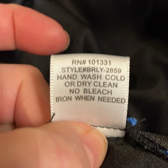 Charlotte Russe Black and Blue lace Dress Long Sleeve Scoop Neck Cocktail M - Picture 6 of 6